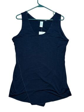 Earth Creations Hemp Point Asymmetric Hem Sleeveless Top NWT Black Sz XL